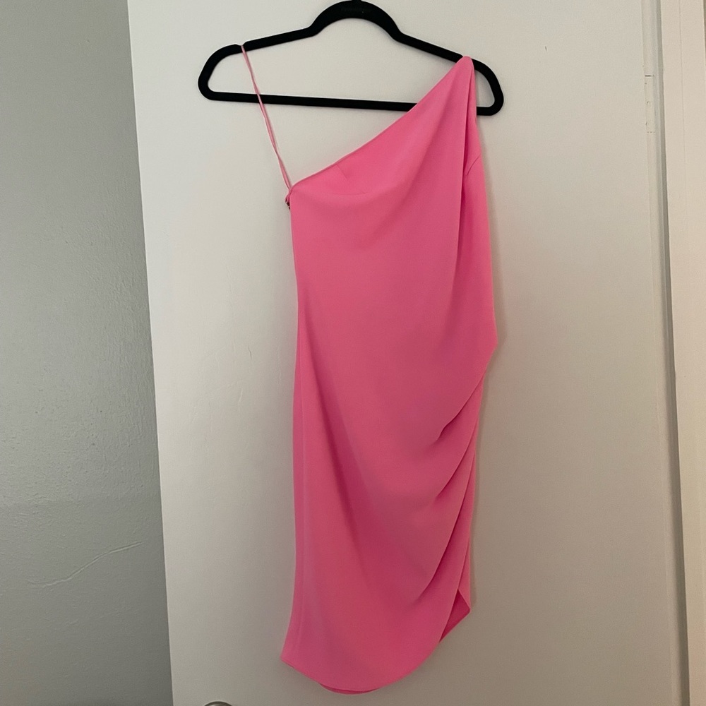 Amanda Uprichard Size Medium Pink One Shoulder Dress